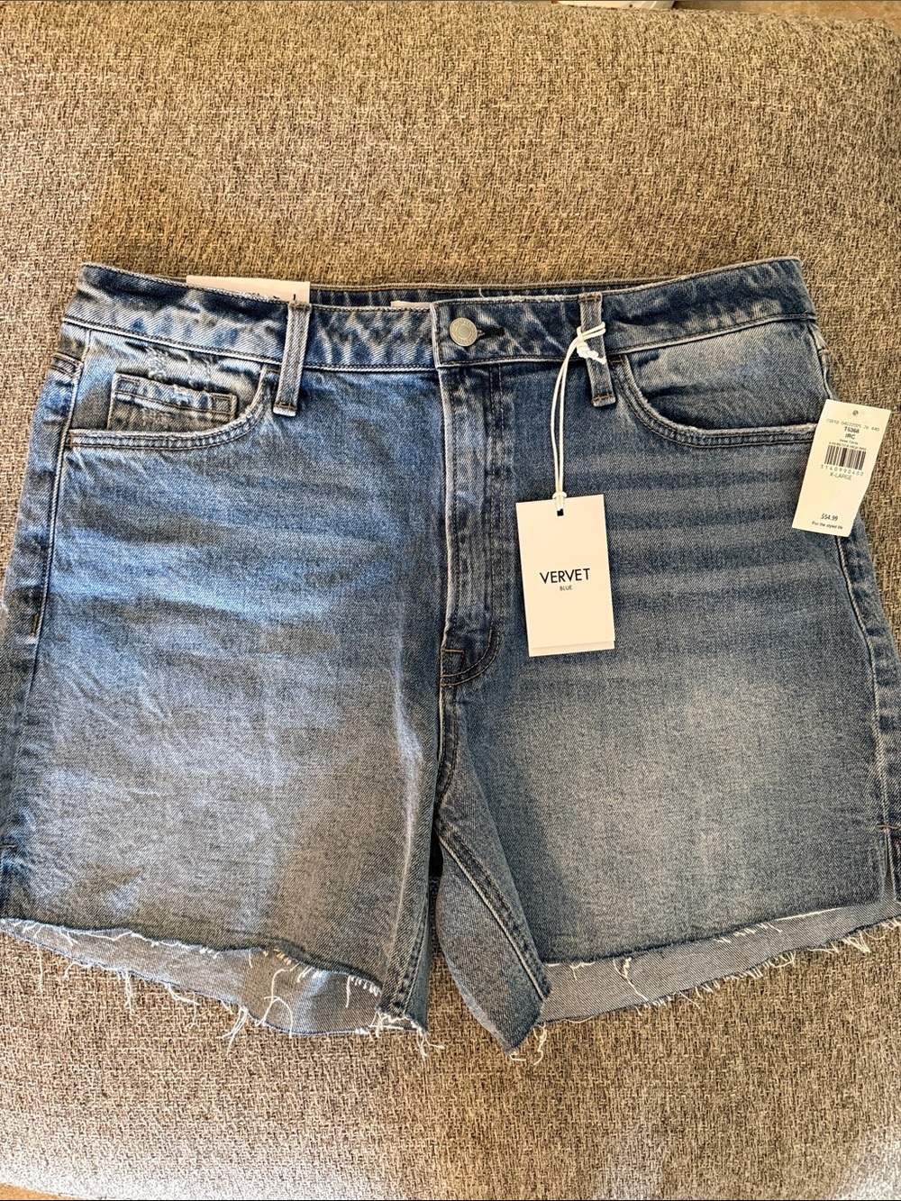 VERVET BY FLYING MONKEY Light Blue Men’s Relaxed Denim Shorts